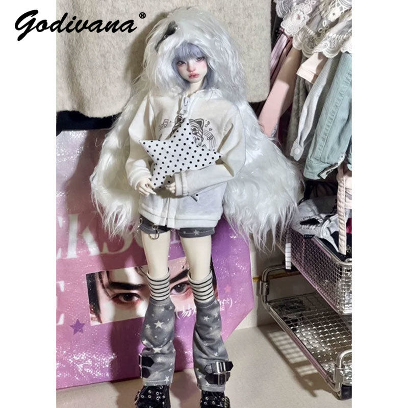 Bjd Doll 1 6 Full Set With Clothes - 1/4 1/6 BJD-poppenkleding, dunne subcultuur Y2K-jas