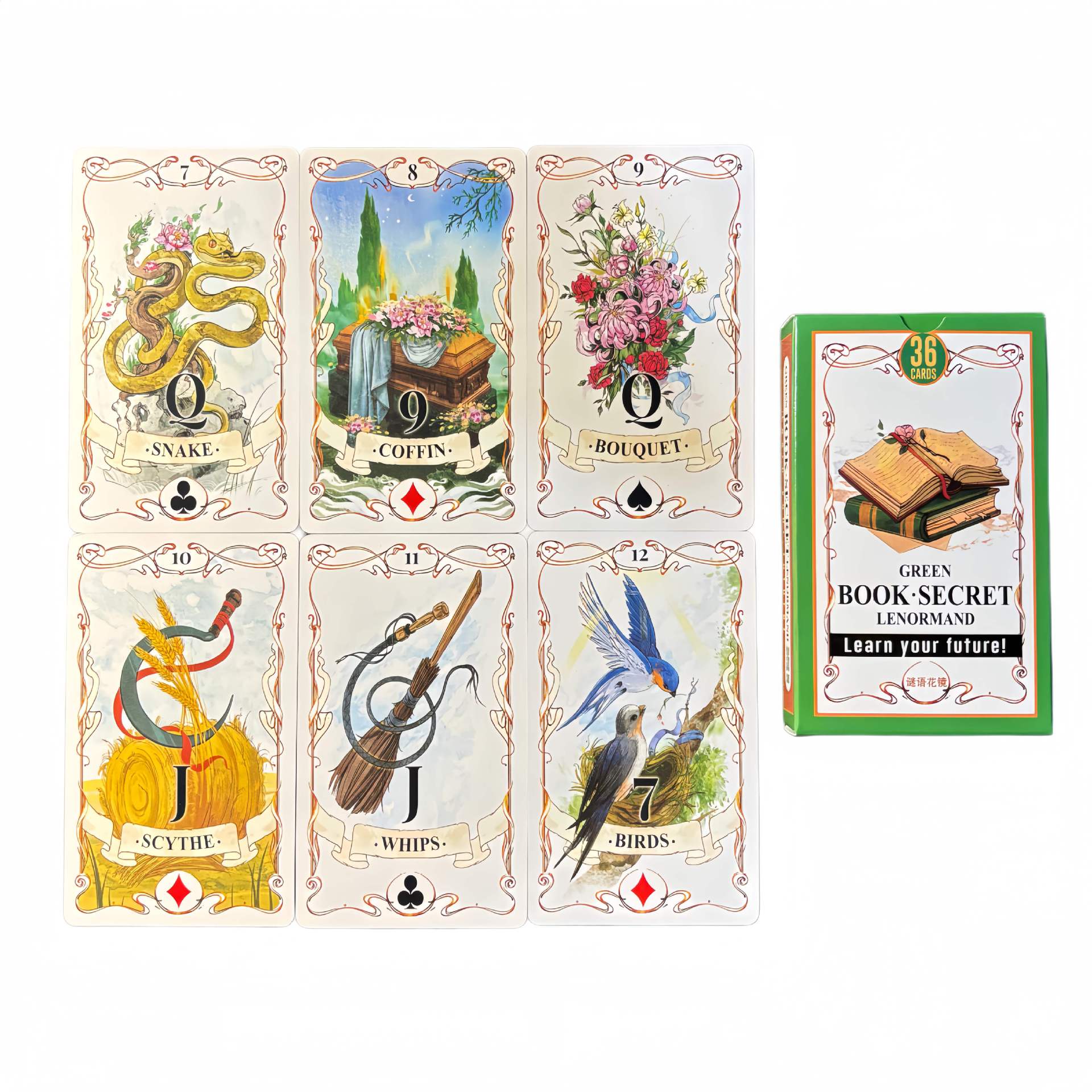 Green Book Secret Lenormand Or - Tarot Cards Deck With Guidebook recensie en prijs